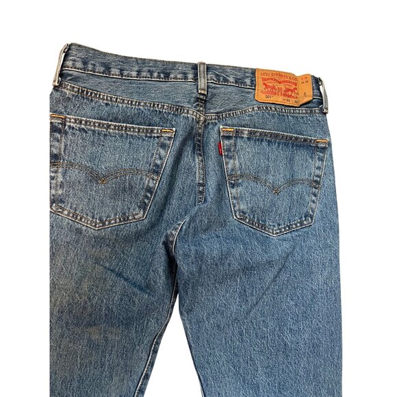 Levi's 501 Vintage Blue Denim Straight Leg Jeans Men's Size W32 L32 Classic Fit - Picture 5 of 10